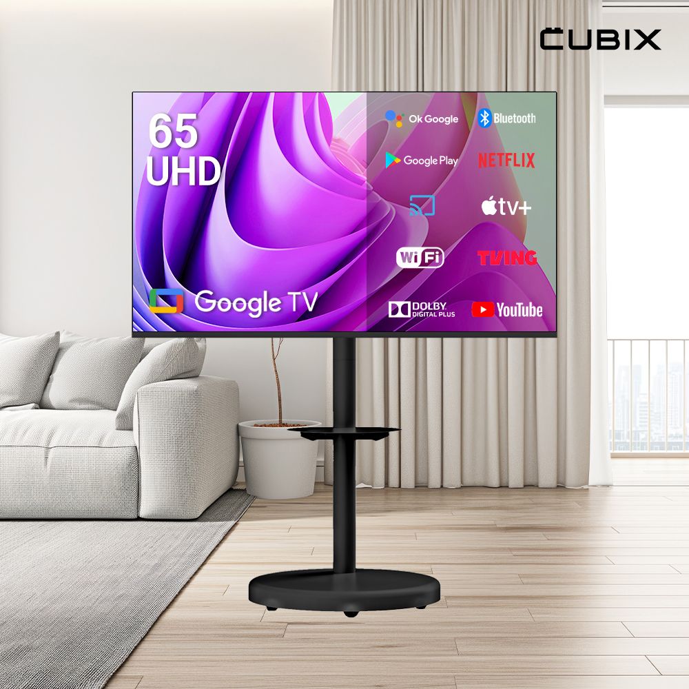 큐빅스전자 무빙큐빅스 블랙에디션 구글 스마트 65인치(165cm) 4K UHD TV 삼탠바이미 - 최저가 658,440원