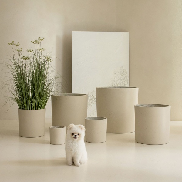 인테리어 원형 시멘트화분 FRP 3colors