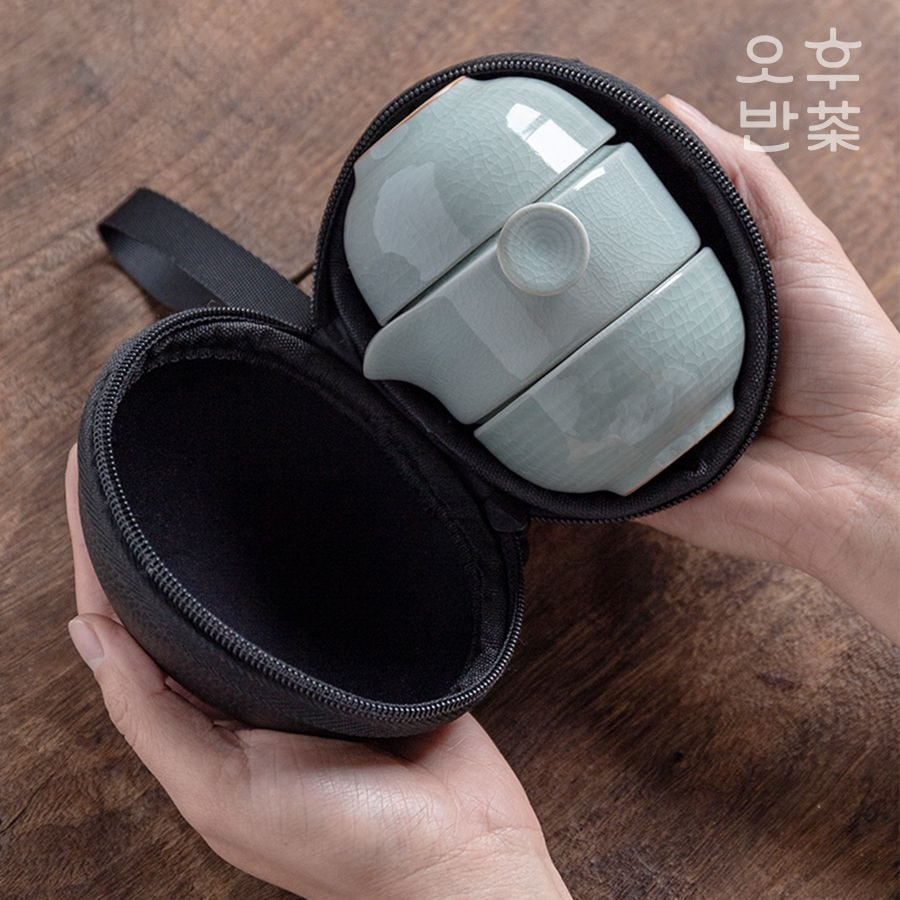 오후반차 컴팩트 휴대용 2인 다도 세트 130ml