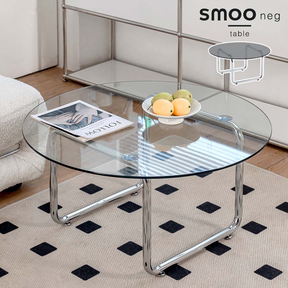 smoo ガラストップテーブル ネッグ[Neg] クリア ガラス ローテーブル Branchpoint smoo ガラストップテーブル ネッグ[Neg]［2色］ | ロー