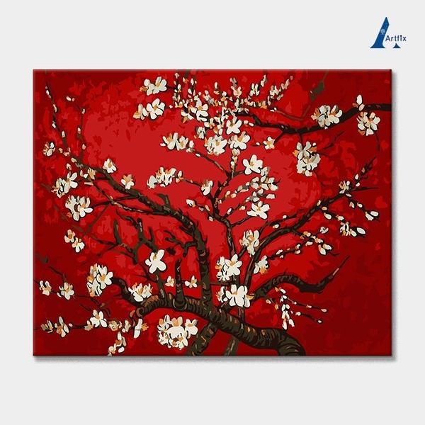 DIY 명화그리기 유화세트 풍경 H05-고흐의붉은아몬드나무