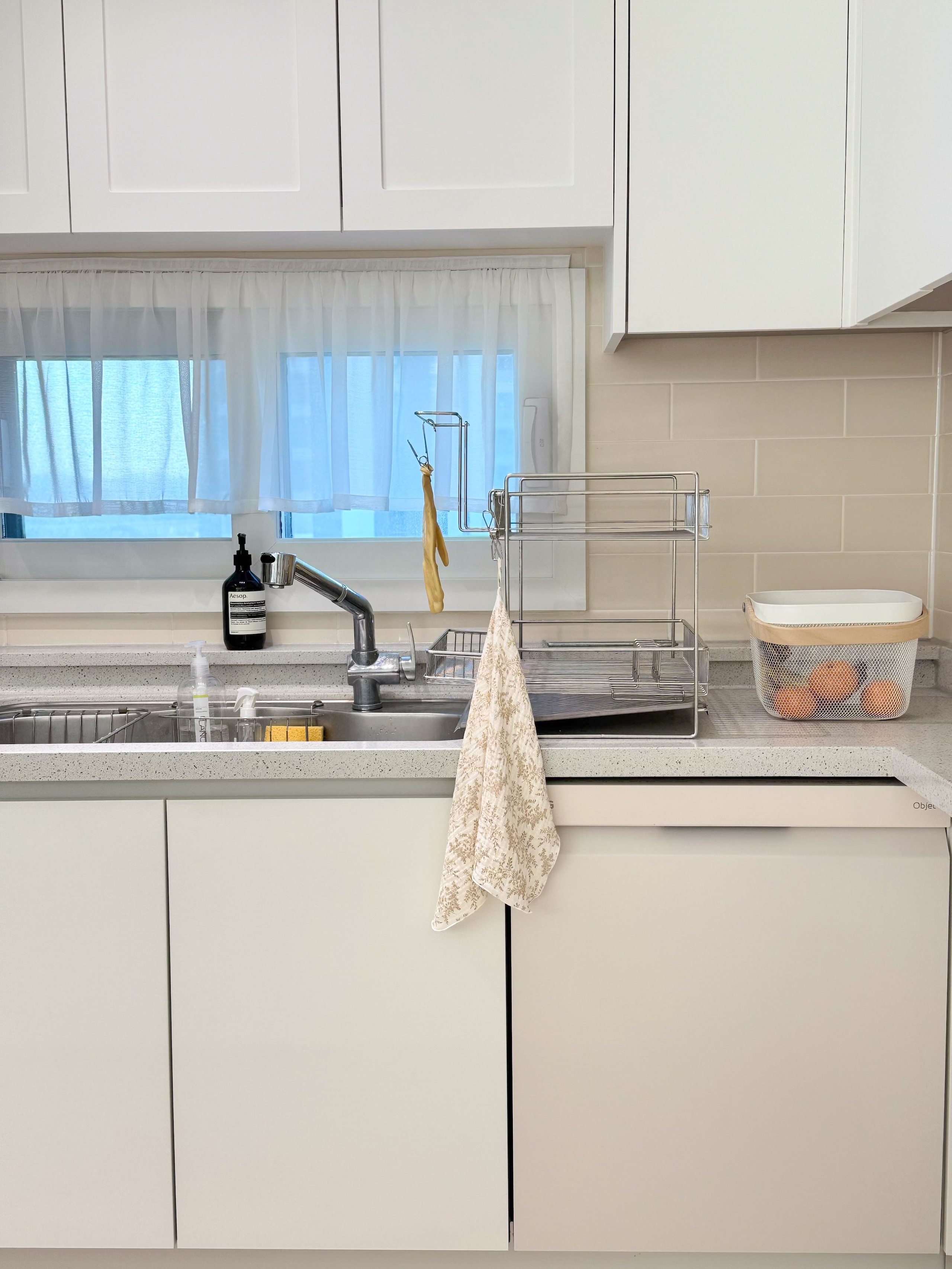 Micro Floral Cotton Gauze Kitchen Towel - Beige user photo