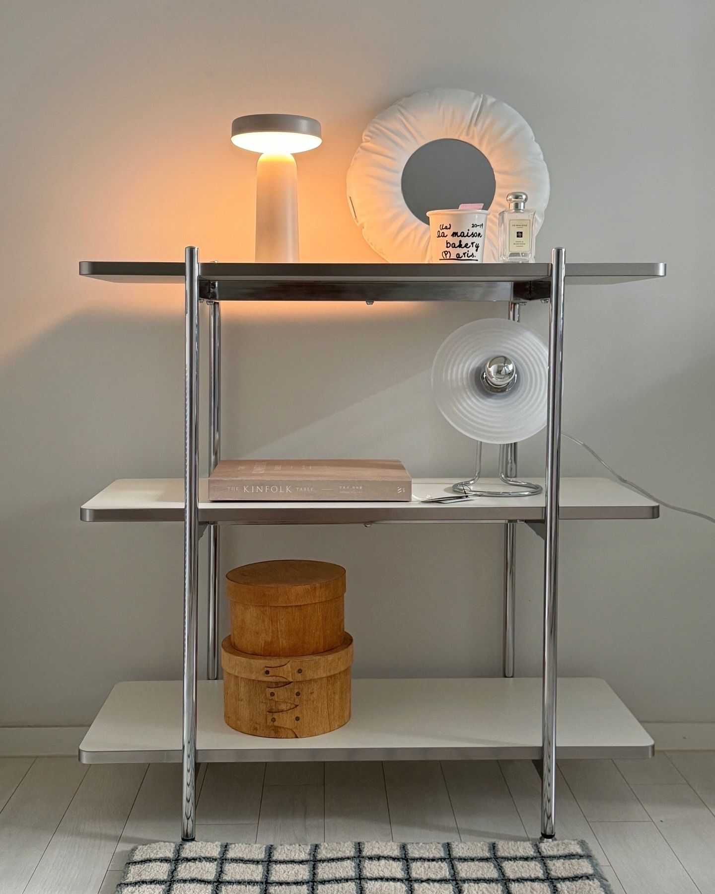 RETROHOUSE Gott Midcentury スクエア 収納ラック 3段 ホワイト 800