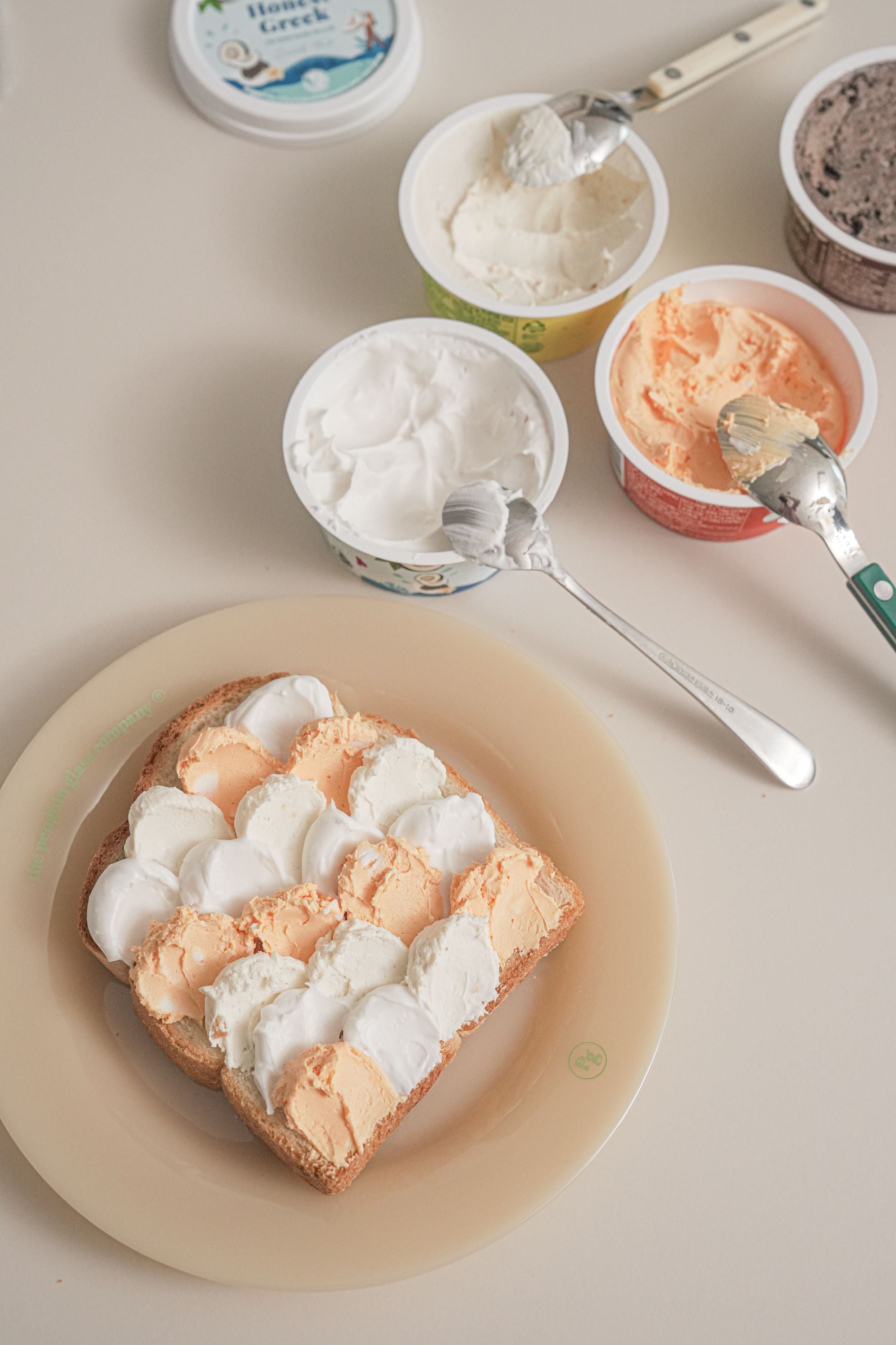Penguin Milk Glass Dessert Plate (7