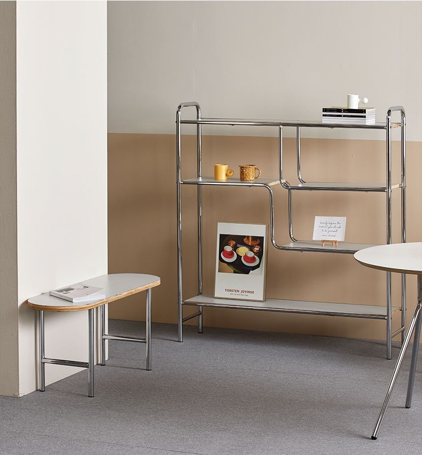 16piece MID-CENTURY 楕円形 ダイニングベンチ［6色］ グリーン