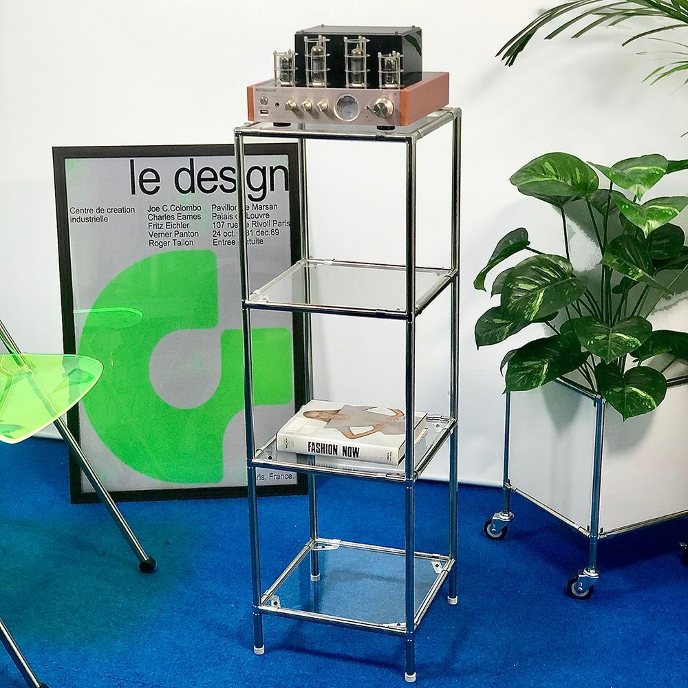 ff_color.lab A-4・B-4・C-4 モジュール ガラス ラック 4段 [3種・3