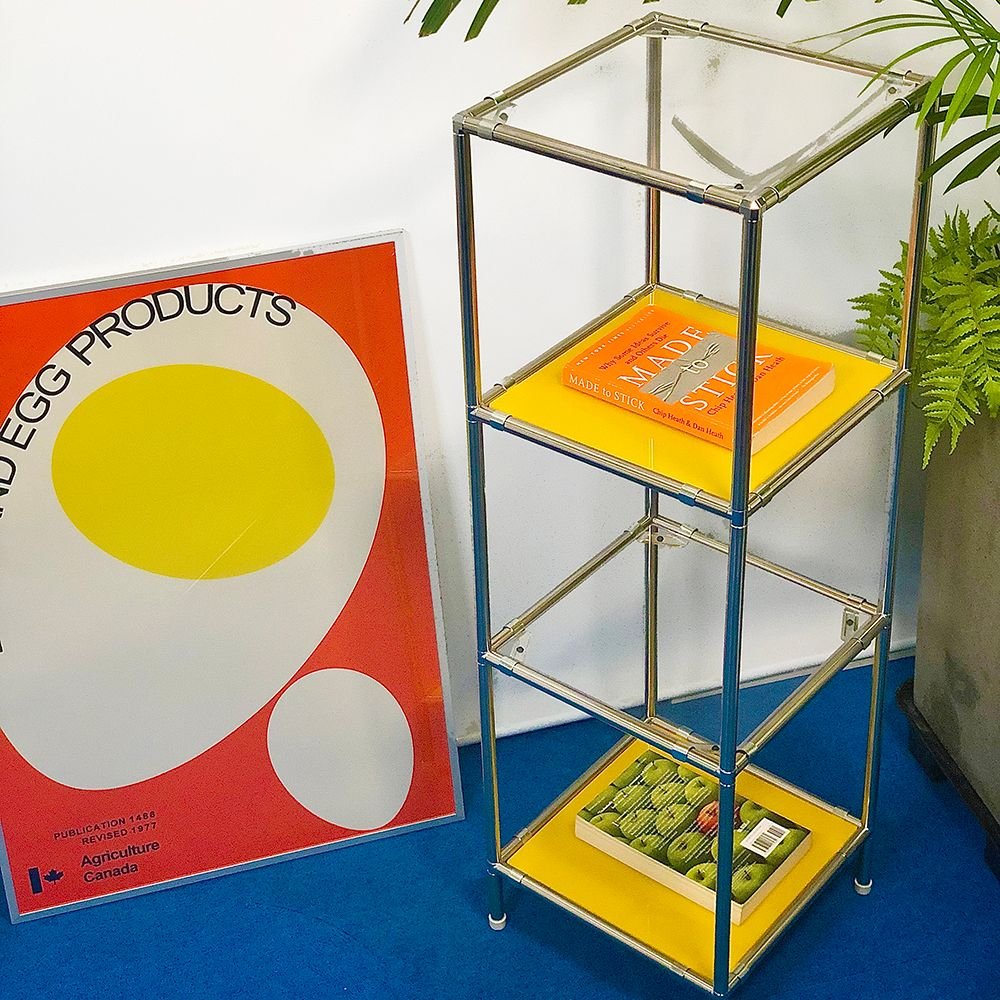 ff_color.lab A-4・B-4・C-4 モジュール ガラス ラック 4段 [3種・3