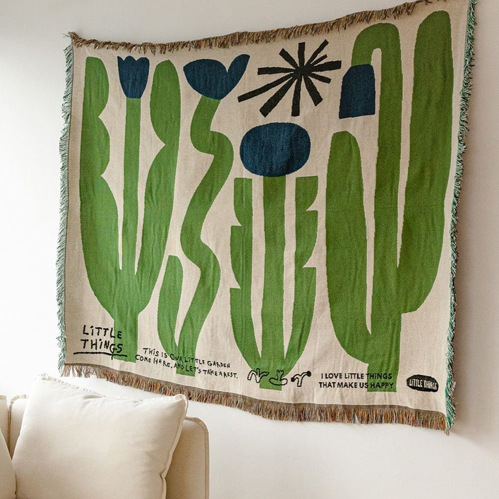 LIVEWORK WOVEN ブランケット garden グリーン サイズ（横） 125cm