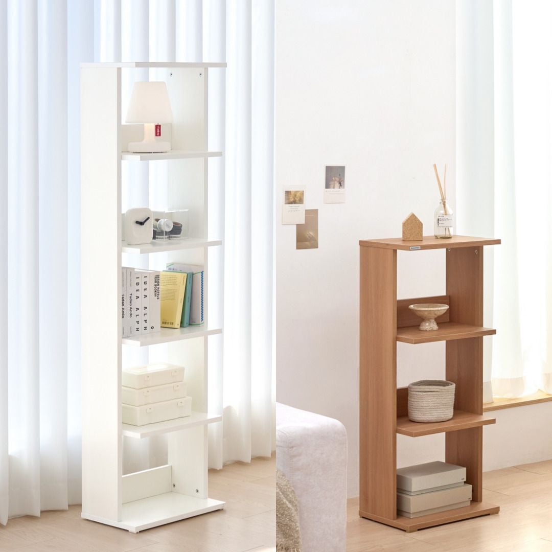 monofolio レイ 隙間収納 背の高い本棚40㎝［3色・2サイズ］ ベージュ