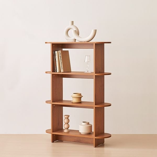 monofolio LOND ラウンド シェルフ ブラウン ミディアム 加工木材