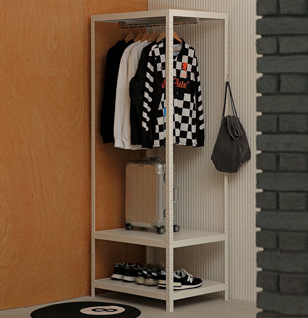 新品未使用 Ohouse スチール ラック 80cm 2段 BLACK 韓国 スチール ハンガーラック 2段 80cm［5色］| Ohouse(オーハウス)家具