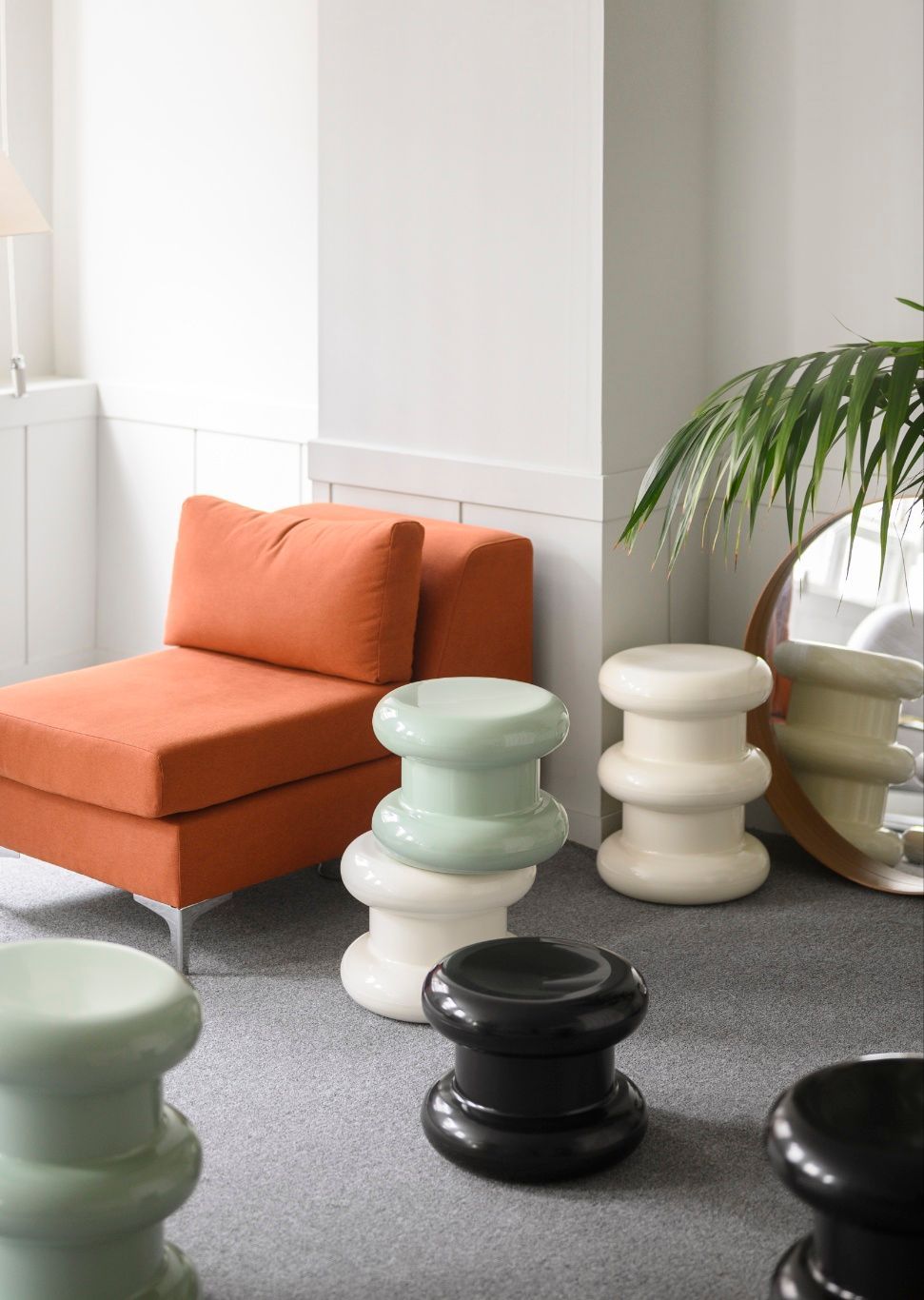 mokoa マカロンスツール［5色・2種］ グリーン グリーン パープル