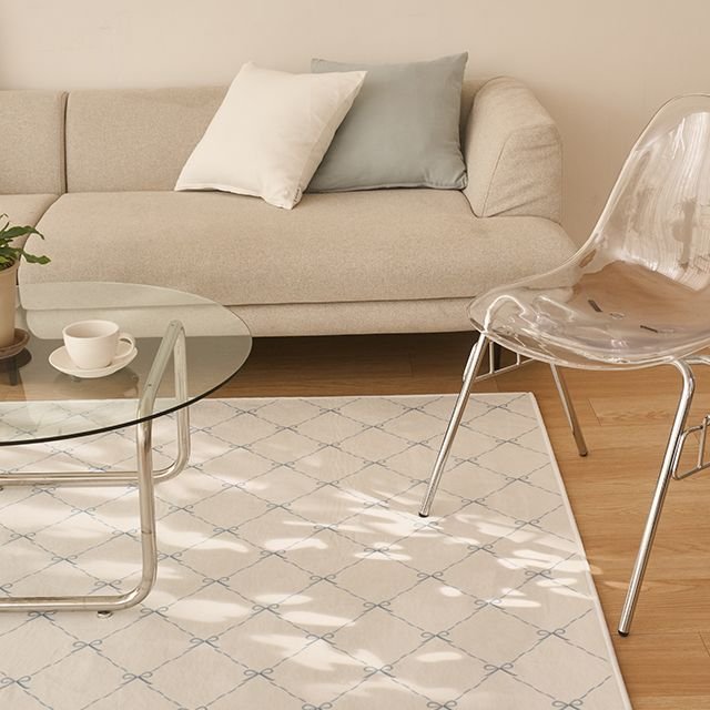 DECOVIEW Dreaming ribbon ラグ［2色・2サイズ］ グレー ブルー