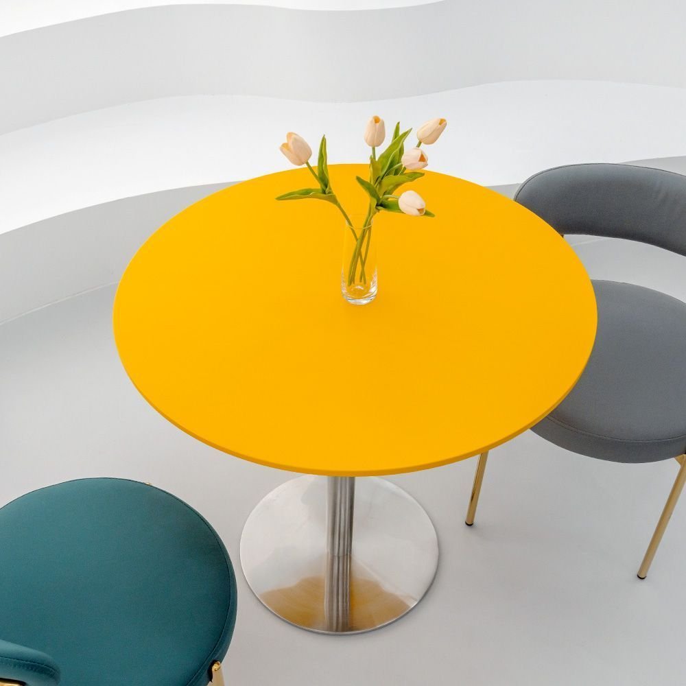 GMFURNITURE SPINEL ラウンドテーブル［5色・3サイズ］ イエロー