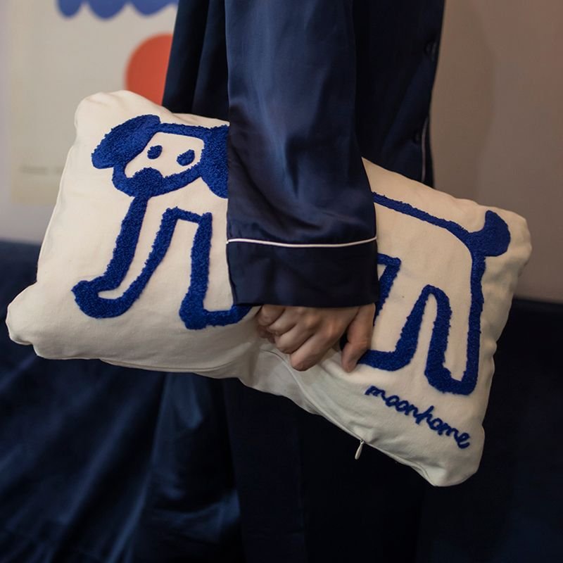 KIM'S COLLECT キムワン クッションカバー ブルー サイズ（横） 48cm