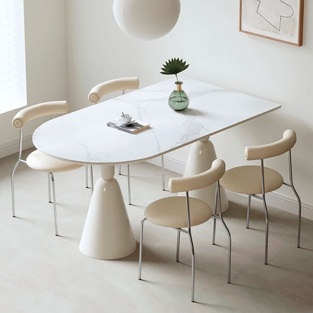 デザイナー ガラス ダイニングテーブル ミッドセンチュリー 椅子別売 home.b ミッドセンチュリー ラウンド ダイニングチェア［5色