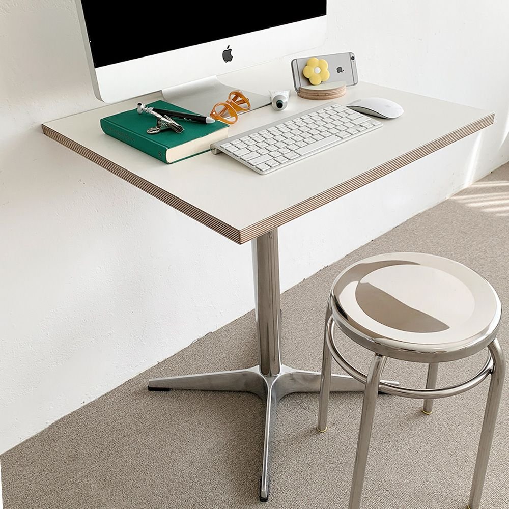 O'gre HPL 正方形 テーブル シルバー ホワイト 加工木材 奥行き 60cm