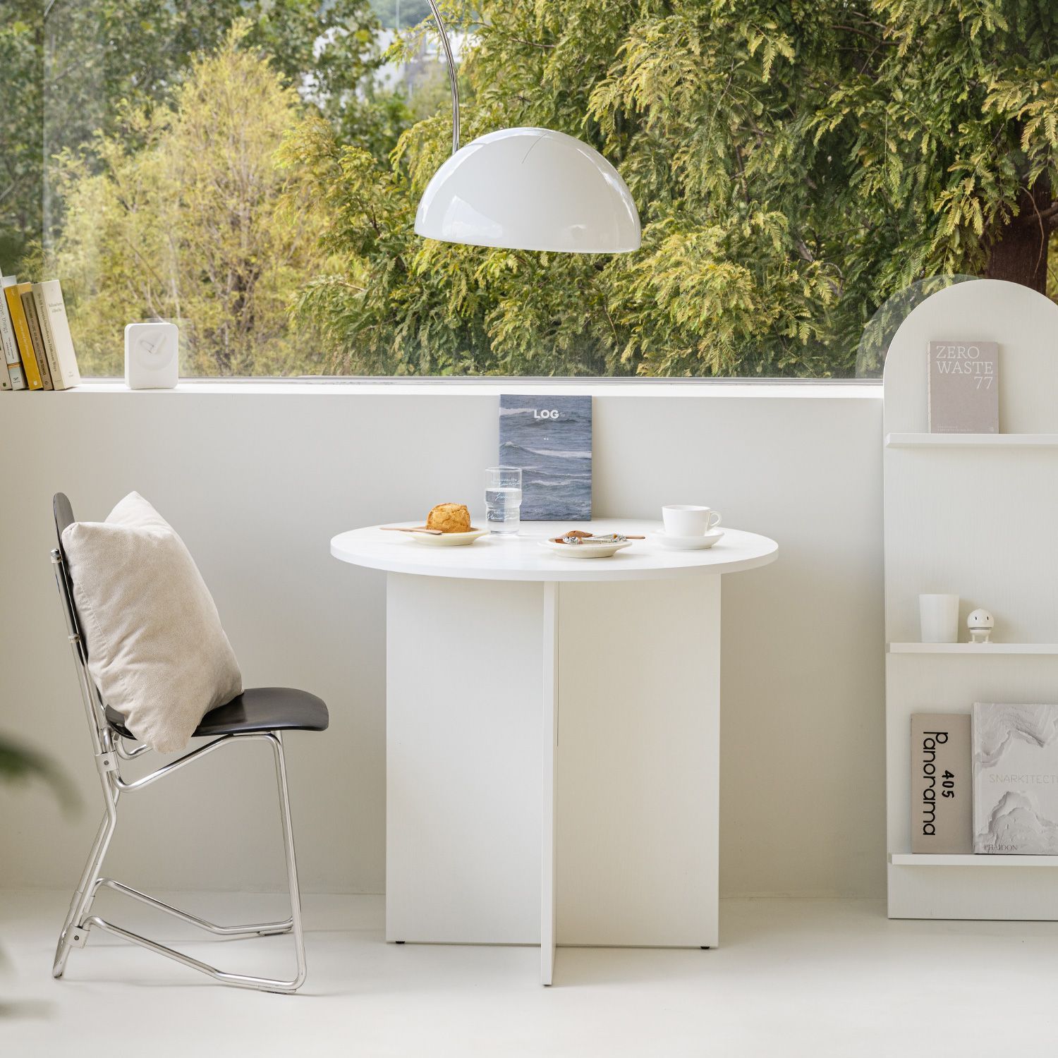 woodray ホームカフェ 円形 テーブル 80cm［2色］ ベージュ ライト