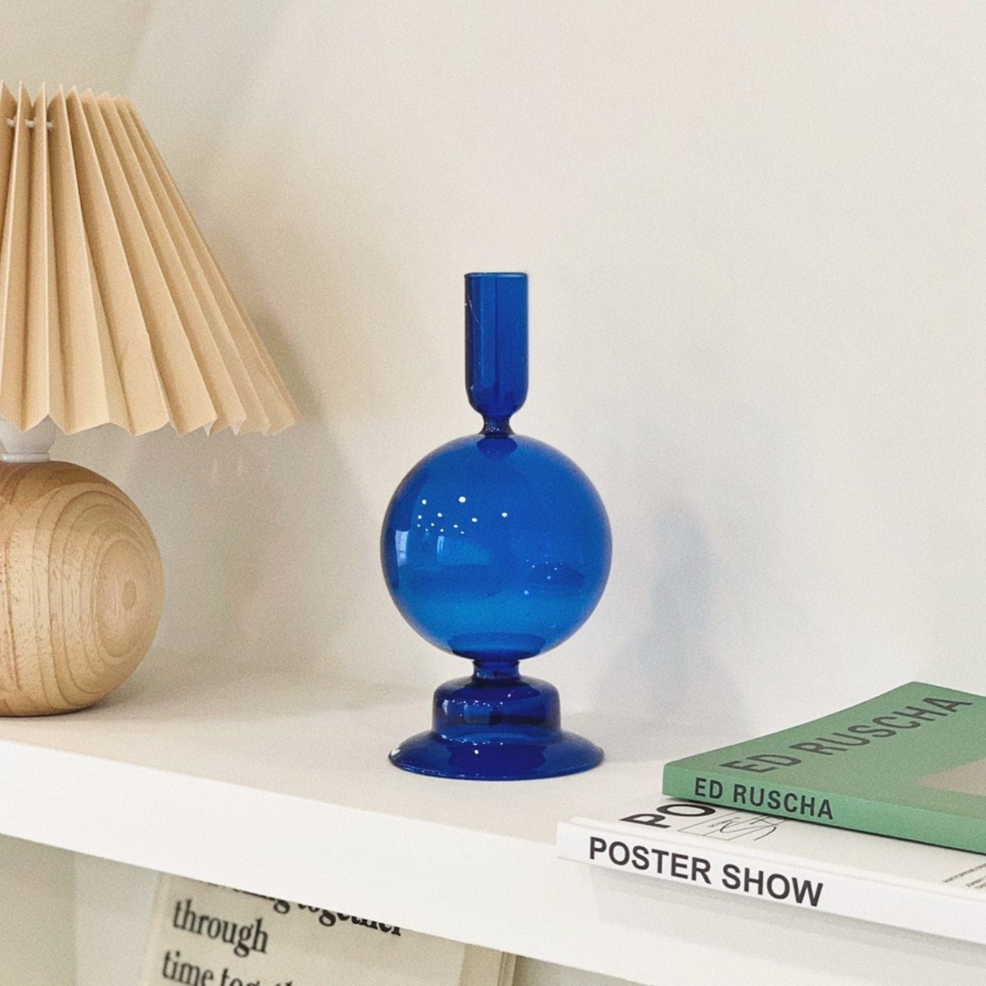 Yuwol shop, Your Atelier ガラス オブジェ キャンドルスタンド ブルー