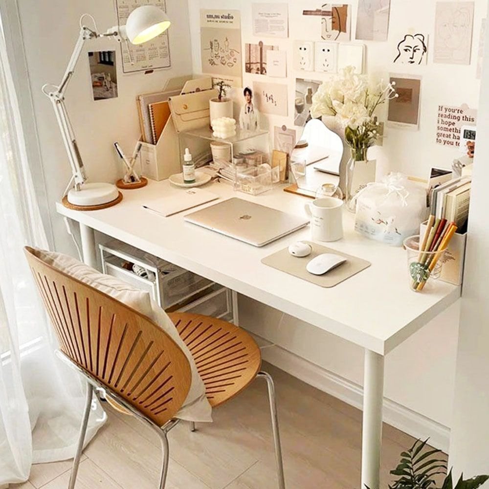 IKEA MALM マルム デスク 引き出し式パネル付 | デスク | Ohouse