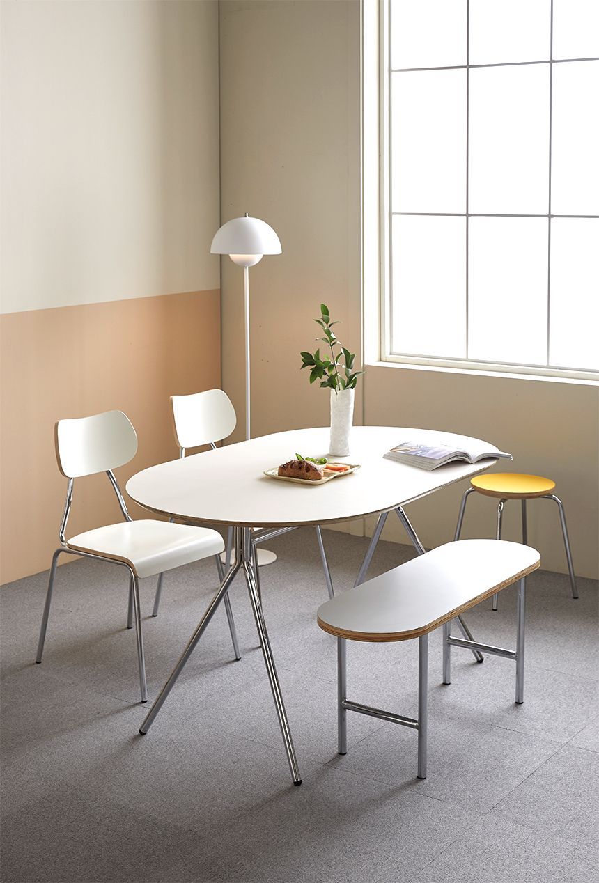 韓国　楕円テーブル　Ohouse 16piece MID-CENTURY ダイニングテーブル 楕円形 140cm［6色