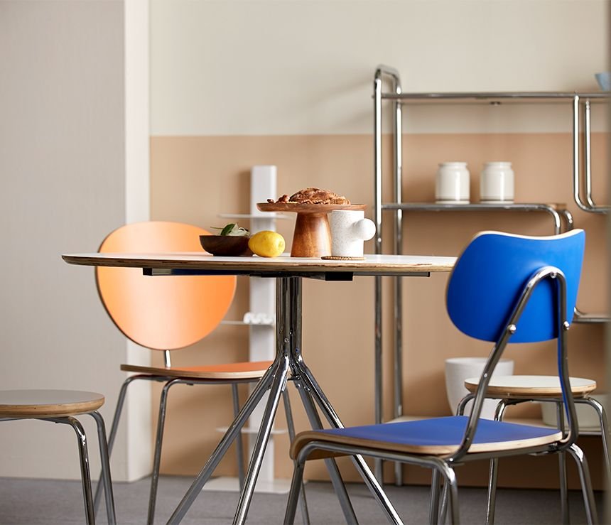 16piece MID-CENTURY ダイニングテーブル 円形 100cm［6色］ ホワイト