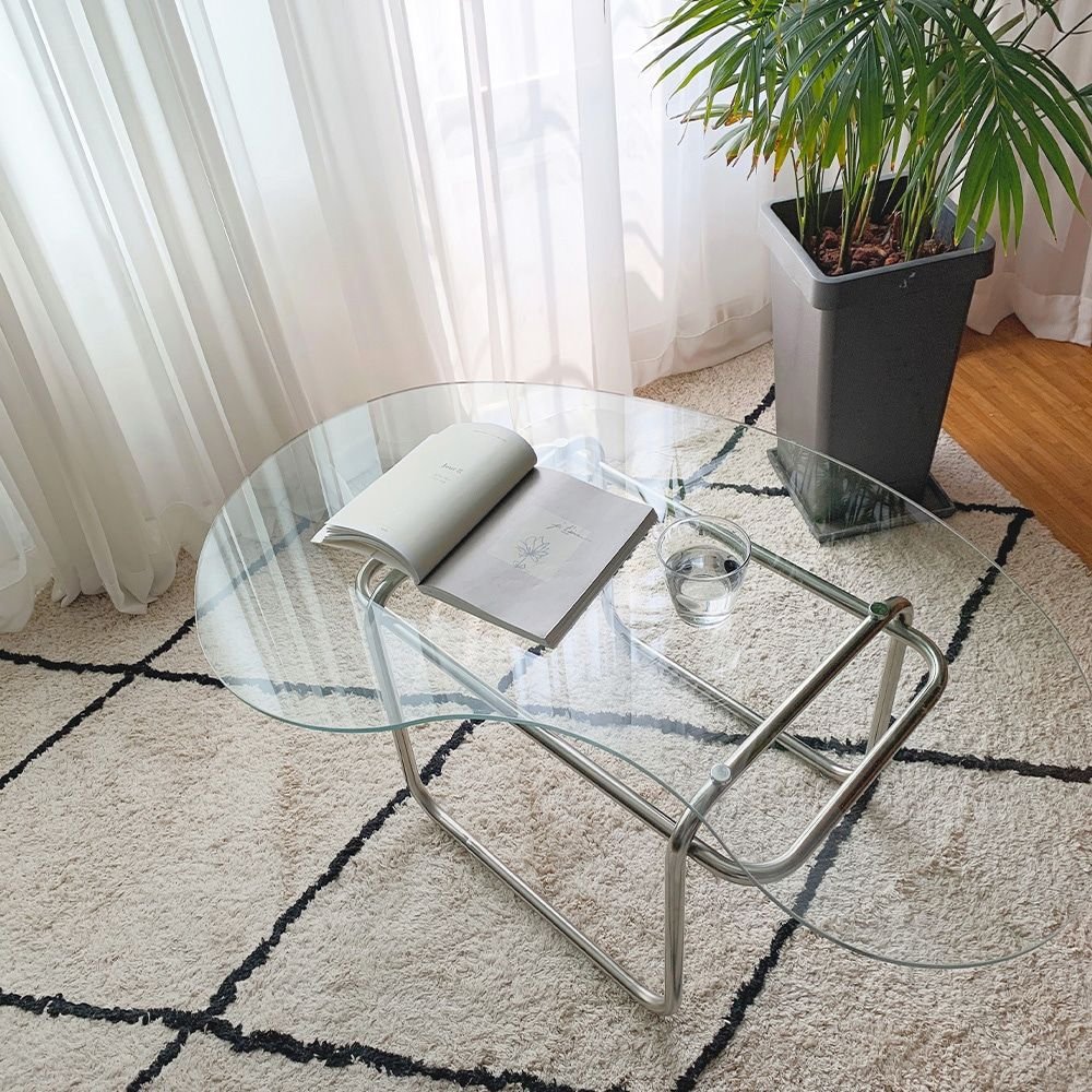 Branchpoint smoo ガラストップテーブル ネッグ[Neg]［2色］ | ロー