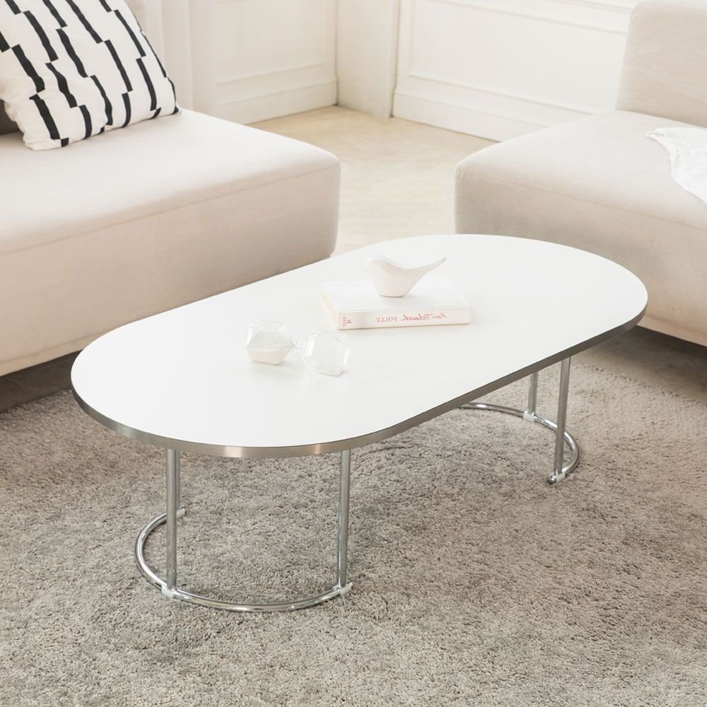 Ohouse楕円形 ローテーブル 100cm(8月5日まで) Sukwang furniture Roment 楕円形 ローテーブル［3色］ ホワイト