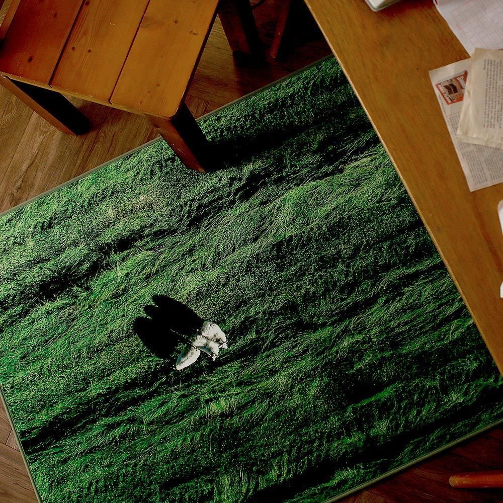 Leere STUDIO SHEEP RANCH ラグ 150x100cm グリーン マイクロ