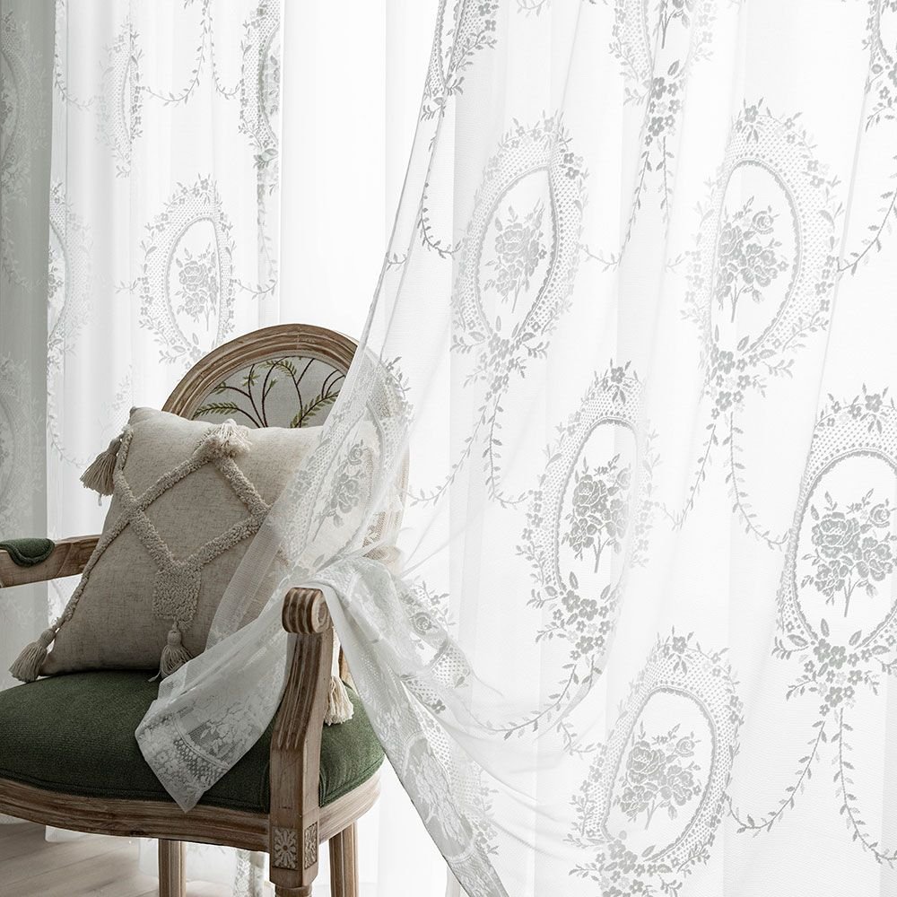 Sarah Haus Antique French レースカーテン ホワイト サイズ（横