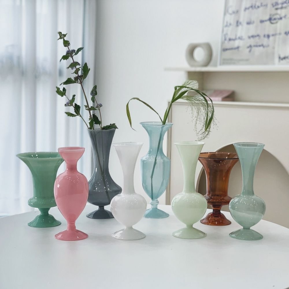 Yuwol shop, Your Atelier Opaline 花瓶 Horn Mint ガラス 全横サイズ