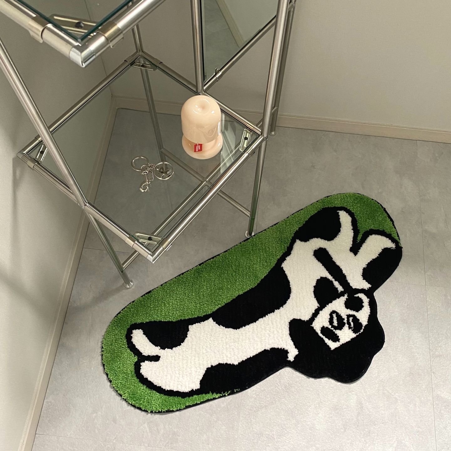 Forewool Dog タフティング 洗えるマット ブラック 合成繊維 サイズ