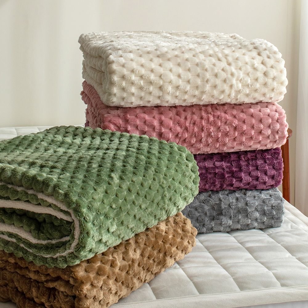 hello sleep Wave ミンクブランケット［6色・3サイズ］ パープル