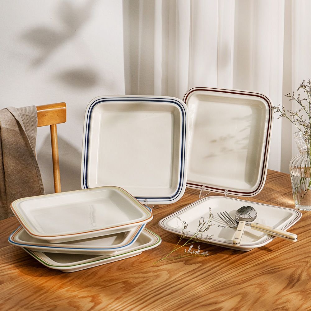 Syracuse Maple 正方形 プレート 22.3cm［6色］ ブラウン ホワイト