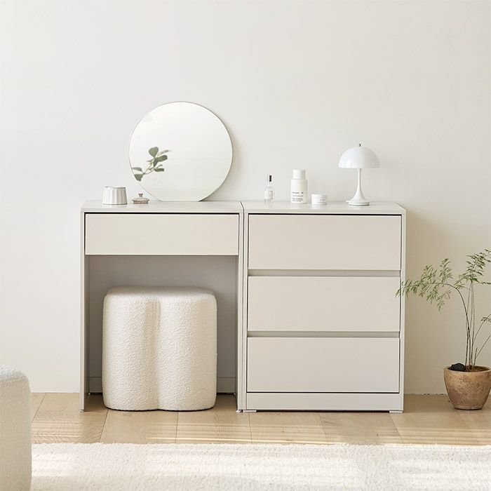 ROOM&HOME Mild ドレッサー ホワイト 加工木材 奥行き 45cm 幅 60cm 高