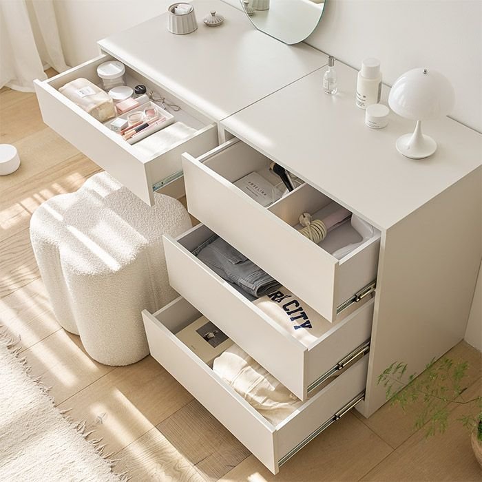 ROOM&HOME Mild ドレッサー ホワイト 加工木材 奥行き 45cm 幅 60cm 高