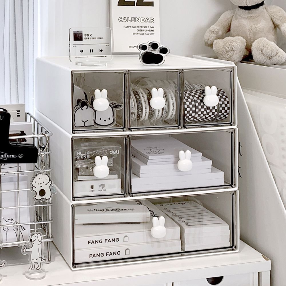 ROSEGIRL HOUSE ウサギ 小物入れ 引き出し L［3種］ 透明| Ohouse(オー