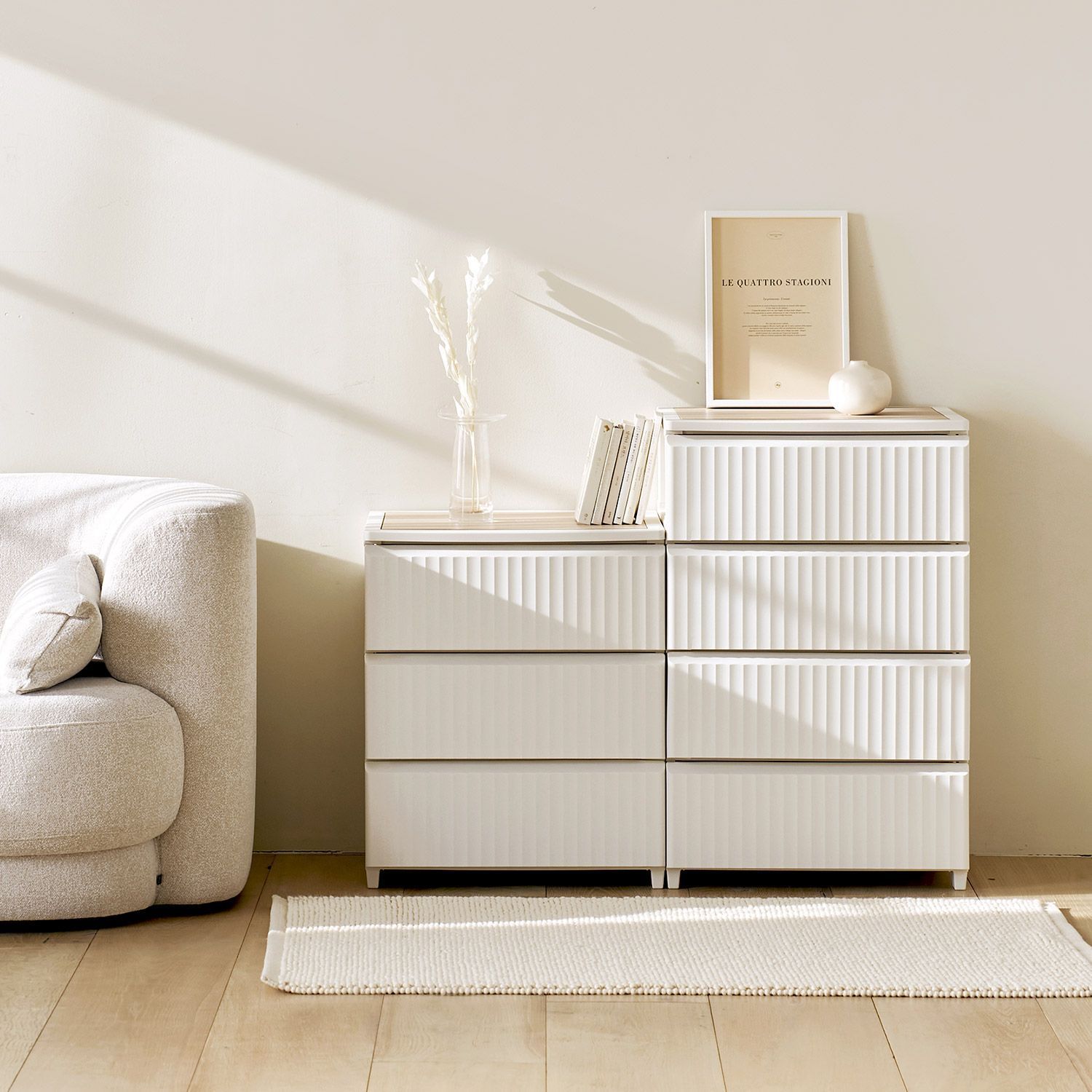 ROOM&HOME TEMBAR 組み立て式チェスト ホワイト 全縦サイズ 42cm