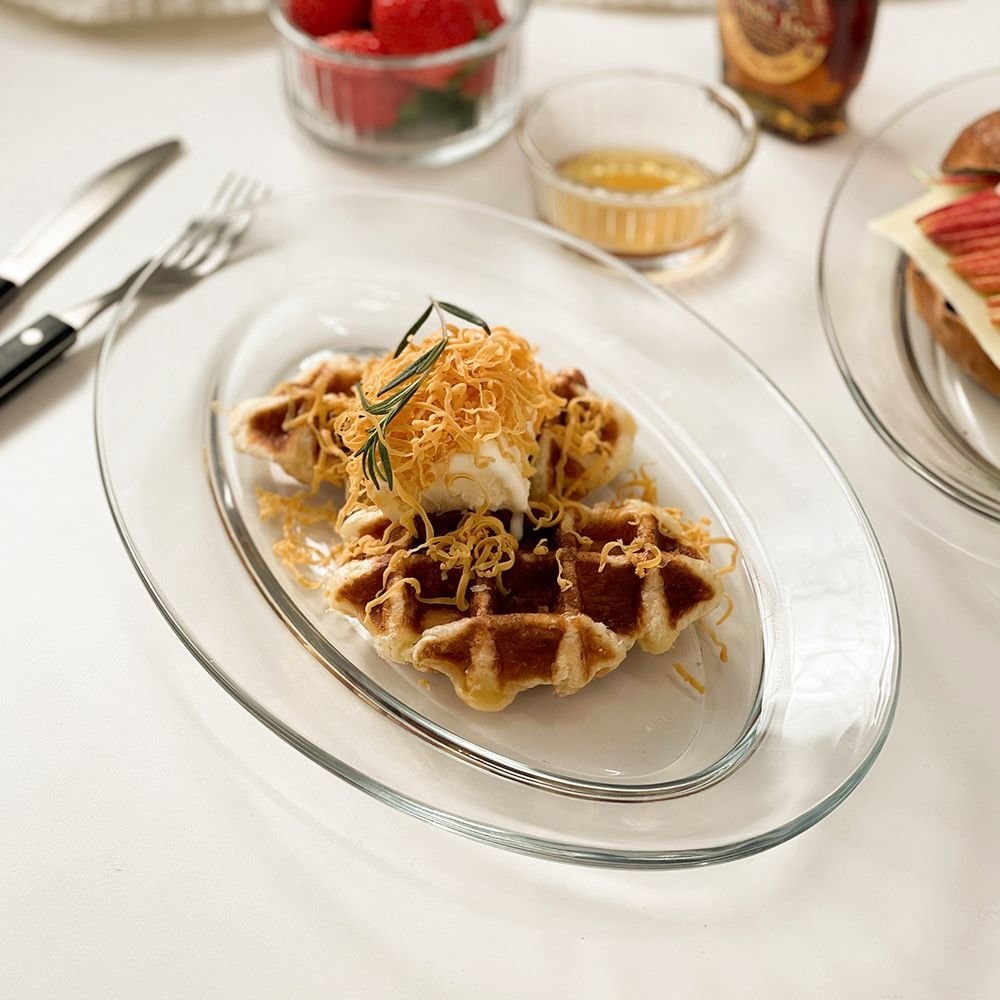 Duralex ガラス オーバルプレート L 透明 耐熱・強化ガラス フタなし