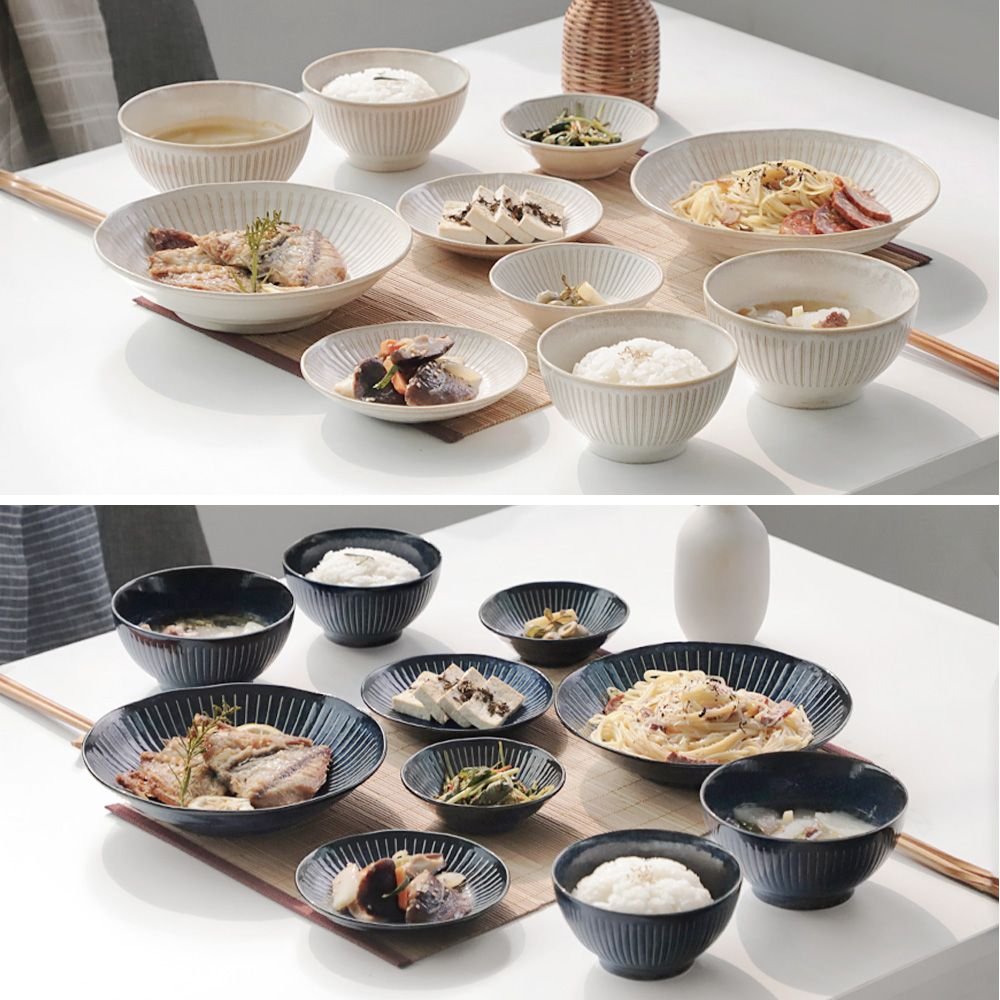 DAZEROOM Vintage Line 食器 2人 10点セット［2色］ ネイビー ベージュ
