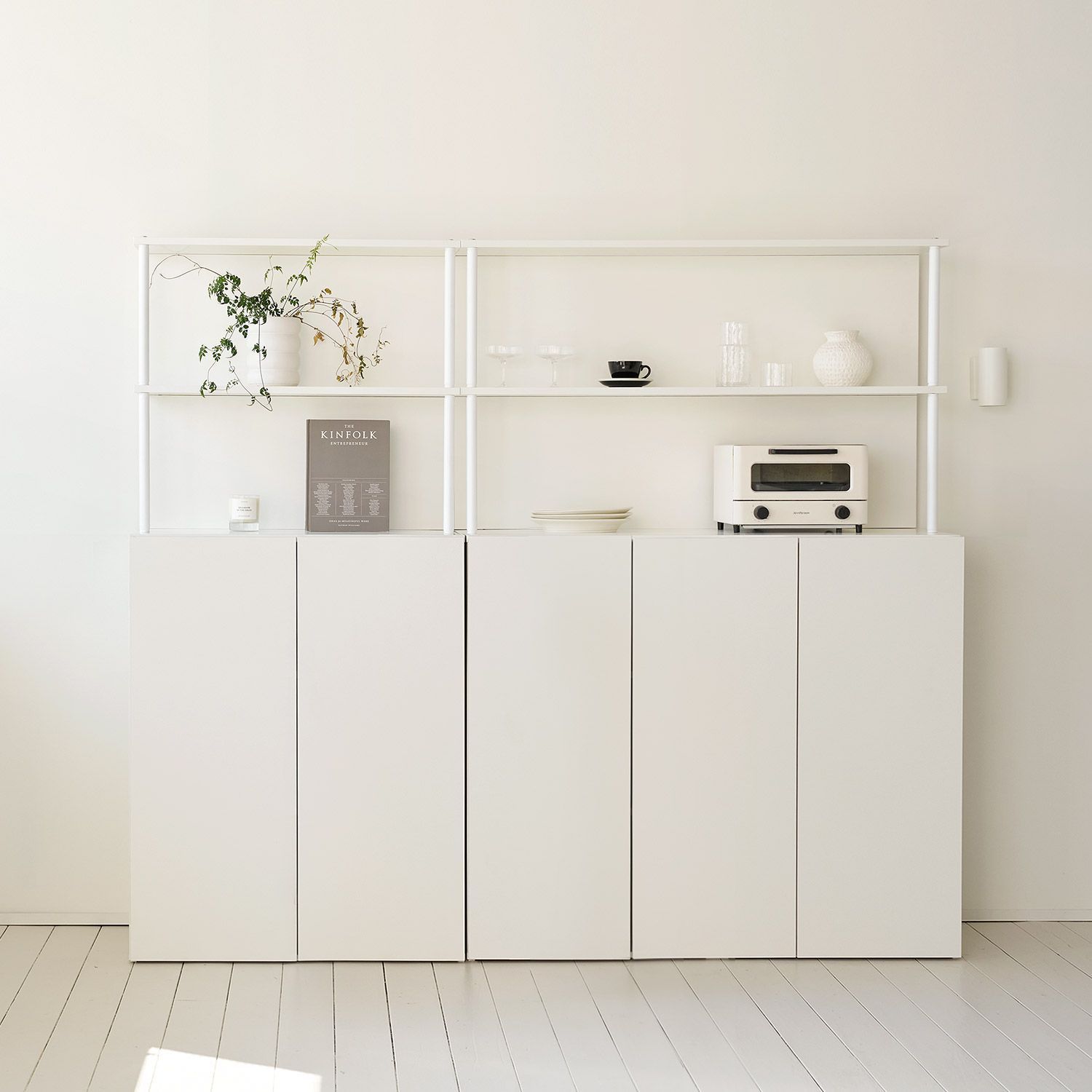 ROOM&HOME Mild 収納棚 120cm 単品/上部収納セット［2サイズ